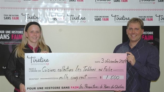 La Fondation Tirelire remet 1500 $ à l’organisme les Tabliers en folie du Val Saint-François