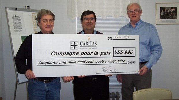 Campagne pour la paix : Caritas recueille près de 56 000 $