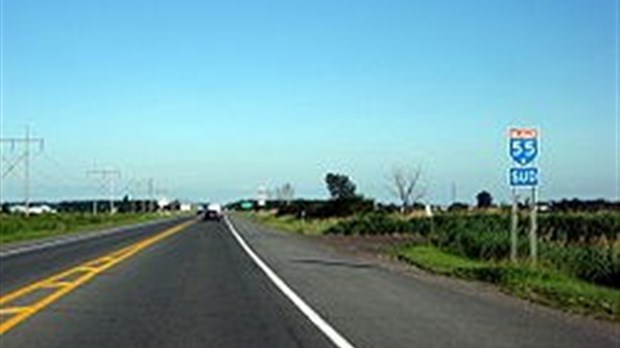 Travaux d’asphaltage sur l’autoroute 55 Sud