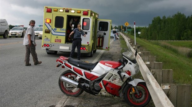Accident de moto à Windsor. Chanceux malgré tout.