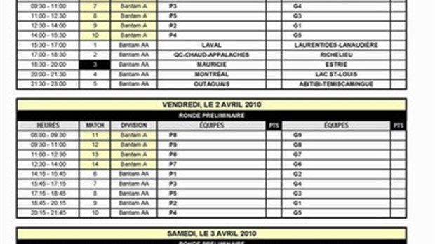 Horaire de la coupe Dodge au Centre JA Lemay de Windsor