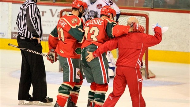 Nouvelles des blessés du Wild de Windsor. Martin Nolet et M.A. Huot au repos deux semaines