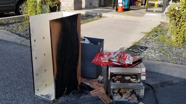 Intervention des pompiers au Tim Hortons de Richmond