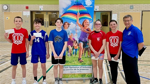 Les gagnants du concours Trois étoiles basketball du Club optimiste d’Asbestos