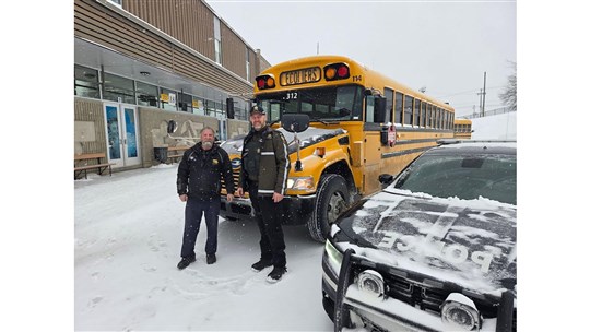 Opération surveillance et sensibilisation en transport scolaire réalisée par la Sûreté du Québec dans les Sources
