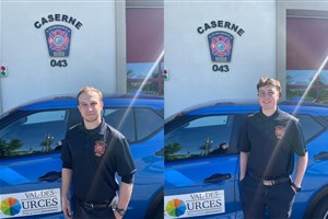 Deux étudiants en appuient au service de protection incendie cet l’été à Val-des-Sources