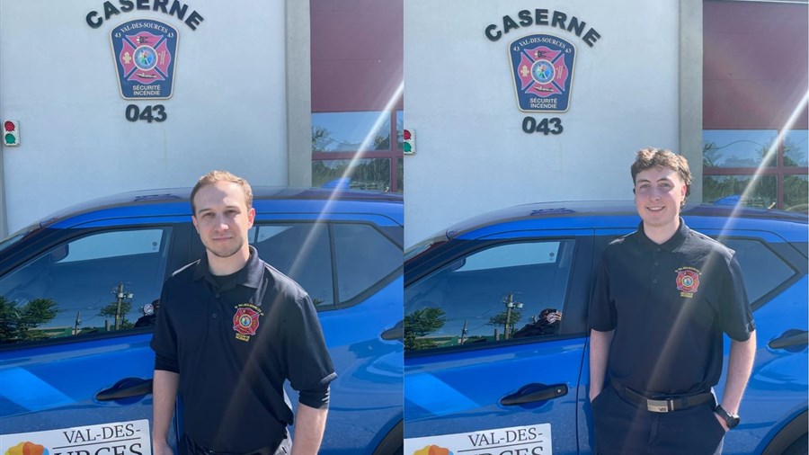 Deux étudiants en appuient au service de protection incendie cet l’été à Val-des-Sources