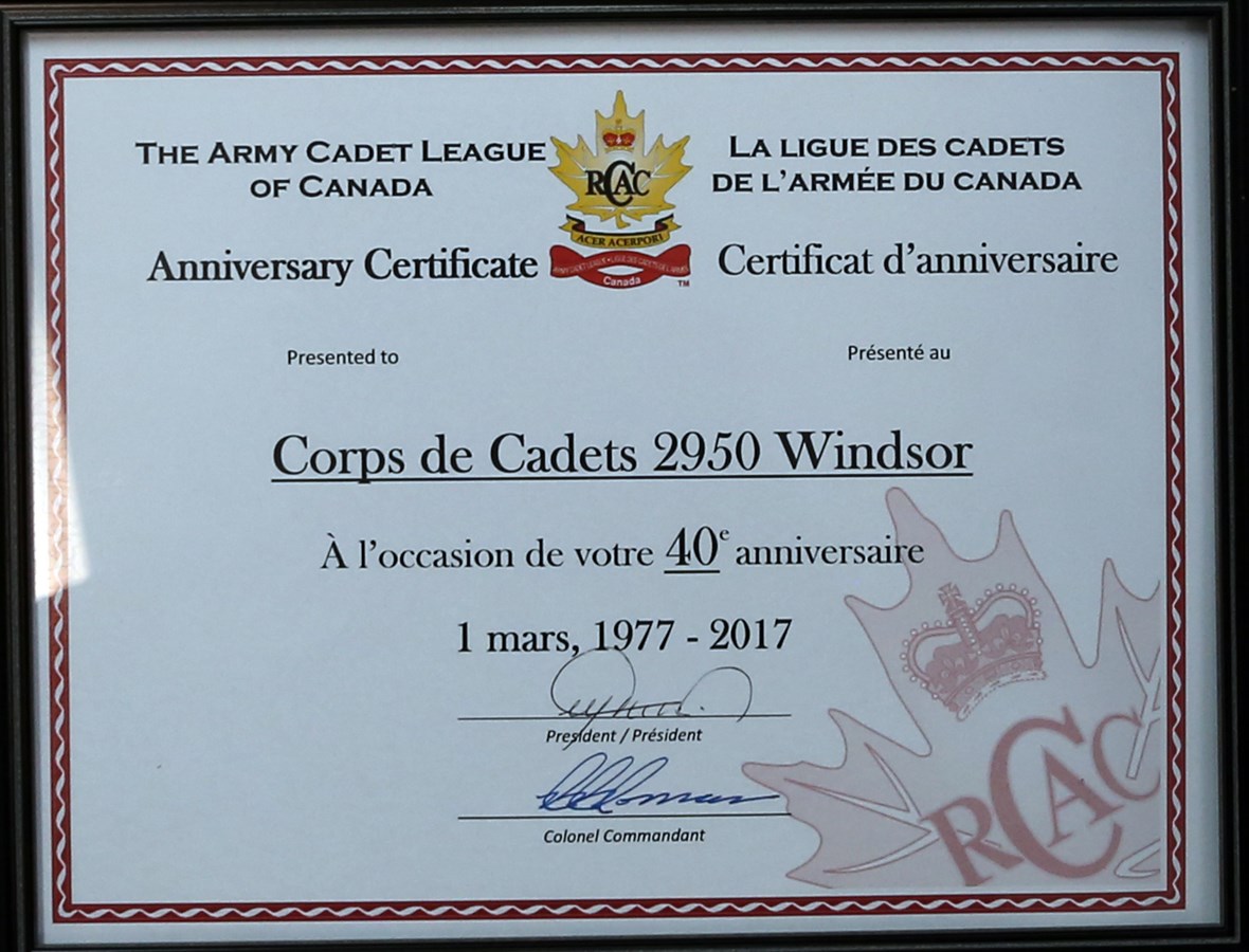 40e revue annuelle des cadets de Windsor